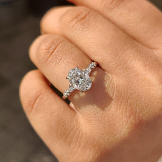 Cushion Hidden Halo Lab Grown Diamond Engagement Ring
