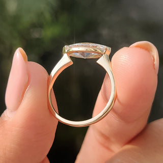 Cushion Hidden Halo Lab Grown Diamond Engagement Ring