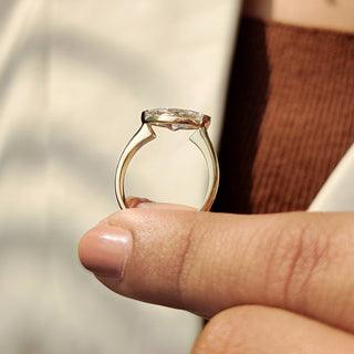 Cushion Hidden Halo Lab Grown Diamond Engagement Ring