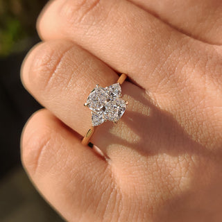 Cushion Hidden Halo Lab Grown Diamond Engagement Ring