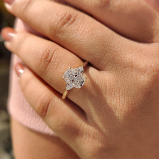 Cushion Hidden Halo Lab Grown Diamond Engagement Ring