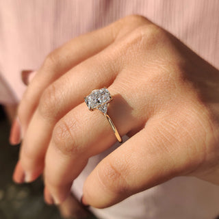 Cushion Hidden Halo Lab Grown Diamond Engagement Ring