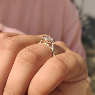 Cushion Hidden Halo Lab Grown Diamond Engagement Ring