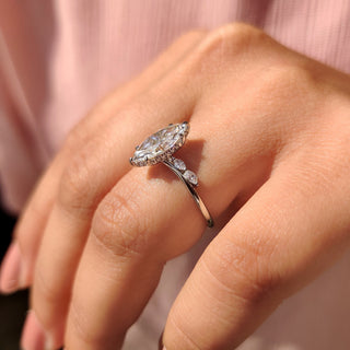 Cushion Hidden Halo Lab Grown Diamond Engagement Ring