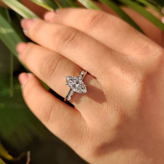 Cushion Hidden Halo Lab Grown Diamond Engagement Ring