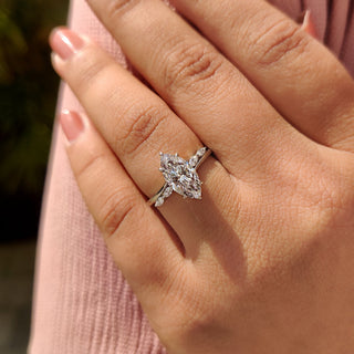 Cushion Hidden Halo Lab Grown Diamond Engagement Ring