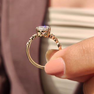 Cushion Hidden Halo Lab Grown Diamond Engagement Ring