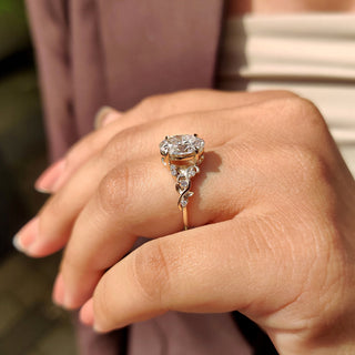 Cushion Hidden Halo Lab Grown Diamond Engagement Ring