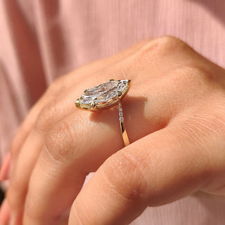 Cushion Hidden Halo Lab Grown Diamond Engagement Ring