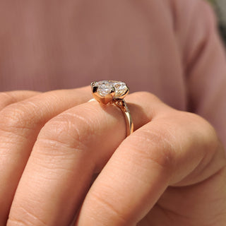Cushion Hidden Halo Lab Grown Diamond Engagement Ring