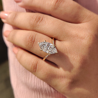 Cushion Hidden Halo Lab Grown Diamond Engagement Ring