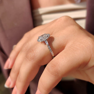 Cushion Hidden Halo Lab Grown Diamond Engagement Ring