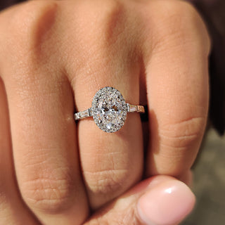 Cushion Hidden Halo Lab Grown Diamond Engagement Ring