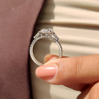 Cushion Hidden Halo Lab Grown Diamond Engagement Ring
