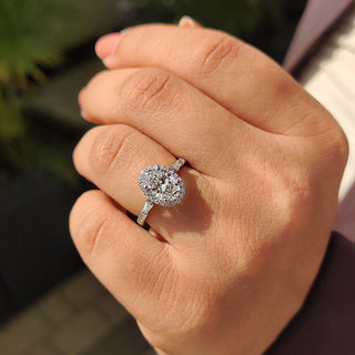 Cushion Hidden Halo Lab Grown Diamond Engagement Ring