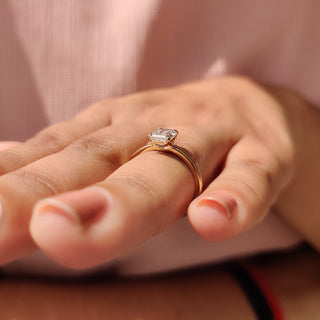 Cushion Hidden Halo Lab Grown Diamond Engagement Ring