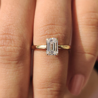 Cushion Hidden Halo Lab Grown Diamond Engagement Ring