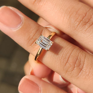 Cushion Hidden Halo Lab Grown Diamond Engagement Ring
