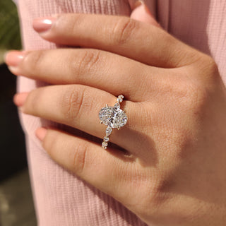 Cushion Hidden Halo Lab Grown Diamond Engagement Ring