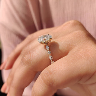 Cushion Hidden Halo Lab Grown Diamond Engagement Ring