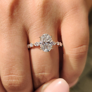 Cushion Hidden Halo Lab Grown Diamond Engagement Ring