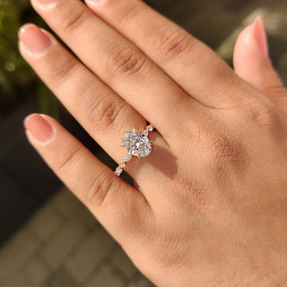 Cushion Hidden Halo Lab Grown Diamond Engagement Ring