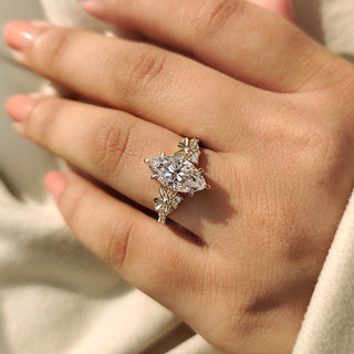 Cushion Hidden Halo Lab Grown Diamond Engagement Ring