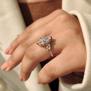 Cushion Hidden Halo Lab Grown Diamond Engagement Ring