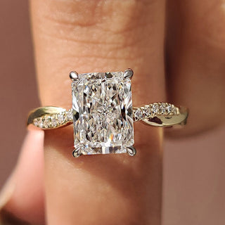 Cushion Hidden Halo Lab Grown Diamond Engagement Ring
