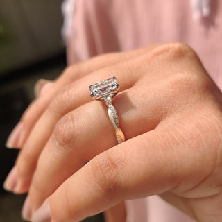 Cushion Hidden Halo Lab Grown Diamond Engagement Ring