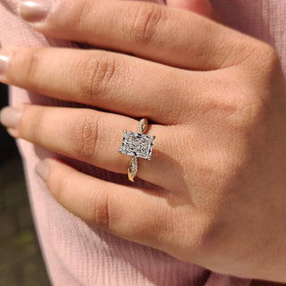 Cushion Hidden Halo Lab Grown Diamond Engagement Ring