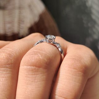Cushion Hidden Halo Lab Grown Diamond Engagement Ring