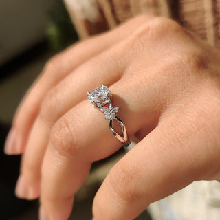 Cushion Hidden Halo Lab Grown Diamond Engagement Ring