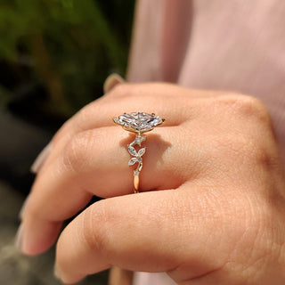 Cushion Hidden Halo Lab Grown Diamond Engagement Ring