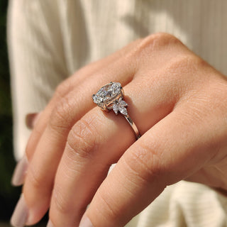 Cushion Hidden Halo Lab Grown Diamond Engagement Ring