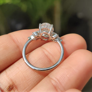 Cushion Hidden Halo Lab Grown Diamond Engagement Ring