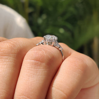 Cushion Hidden Halo Lab Grown Diamond Engagement Ring