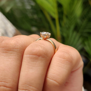 Cushion Hidden Halo Lab Grown Diamond Engagement Ring