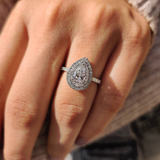 Cushion Hidden Halo Lab Grown Diamond Engagement Ring
