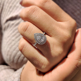 Cushion Hidden Halo Lab Grown Diamond Engagement Ring