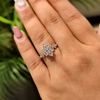 Cushion Hidden Halo Lab Grown Diamond Engagement Ring