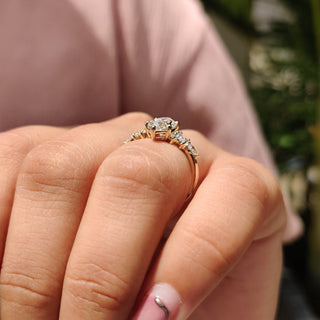 Cushion Hidden Halo Lab Grown Diamond Engagement Ring