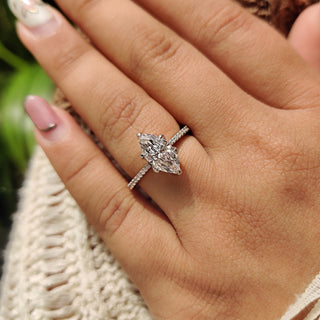 Cushion Hidden Halo Lab Grown Diamond Engagement Ring