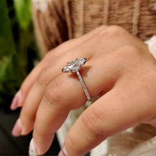 Cushion Hidden Halo Lab Grown Diamond Engagement Ring