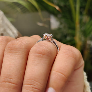 Cushion Hidden Halo Lab Grown Diamond Engagement Ring