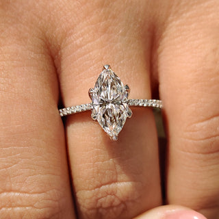 Cushion Hidden Halo Lab Grown Diamond Engagement Ring