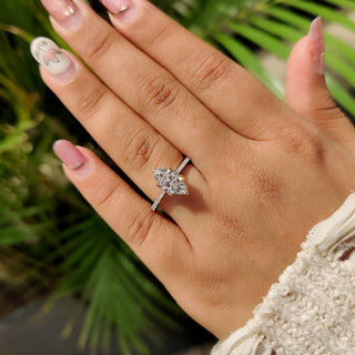 Cushion Hidden Halo Lab Grown Diamond Engagement Ring