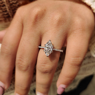 Cushion Hidden Halo Lab Grown Diamond Engagement Ring