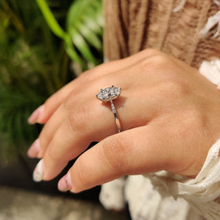Cushion Hidden Halo Lab Grown Diamond Engagement Ring
