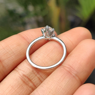 Cushion Hidden Halo Lab Grown Diamond Engagement Ring